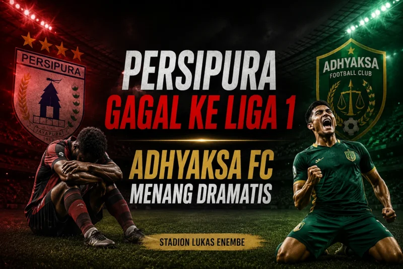 Persipura Gagal ke Liga 1, Adhyaksa FC Menang Dramatis di Stadion Lukas Enembe.webp